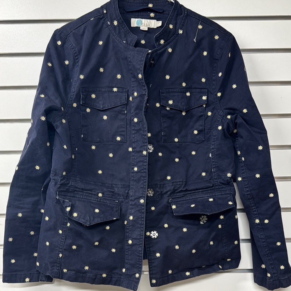 Boden Blue Utility daisy print Jacket women’s size 6